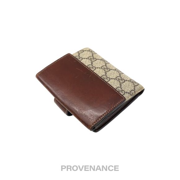 🔴 Gucci Trifold Snap Wallet - GG Supreme Brown - Picture 3 of 10